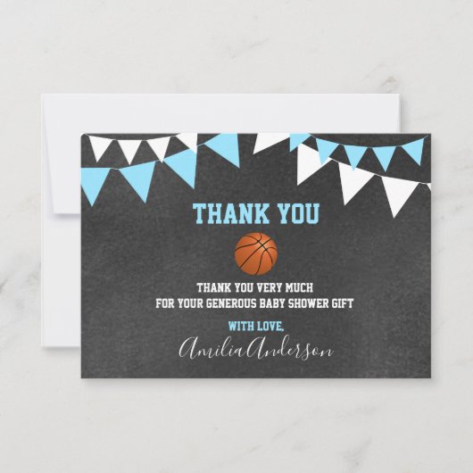 Baby shower de GARÇON de BASKET-BALL de MERCI de (Devant)