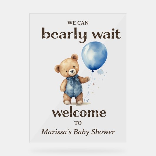 Baby shower de garçon Teddy Bear Bienvenue (Recto)