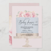 baby shower de gâteau fleuri par mail invitation (Devant / Derrière)