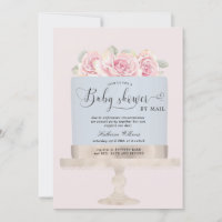 baby shower de gâteau fleuri par mail invitation