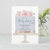 baby shower de gâteau fleuri par mail invitation (Debout devant)