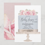 baby shower de gâteau fleuri par mail invitation (Devant / Derrière)