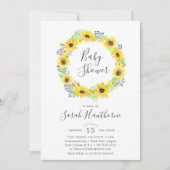 Baby shower de germes de fleurs Invitation (Devant)
