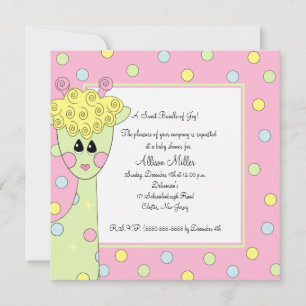 Baby shower de Giraffe douce Invitation