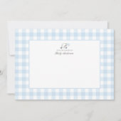 Baby shower de golf Blue En vichy Carte de remerci (Devant)