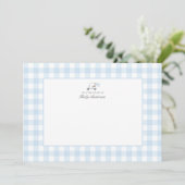 Baby shower de golf Blue En vichy Carte de remerci (Debout devant)