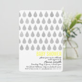 Baby shower de gouttelettes d'aquarelle Invitation (Debout devant)