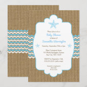 baby shower de invitation de poisson étoilé (Devant / Derrière)
