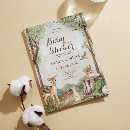 Baby shower de jardin forestier Invitation modifia