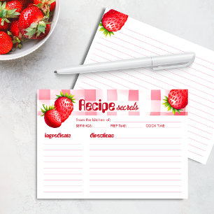 Baby shower de la carte de recette fraise Retro En