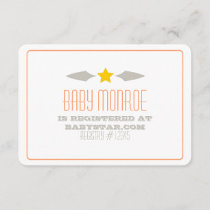 BABY SHOWER DE LA CARTE DE REGISTRE BÉBÉ STAR