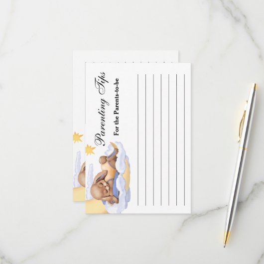 Baby shower de la carte de réponse. (Devant/Arrière en situation)