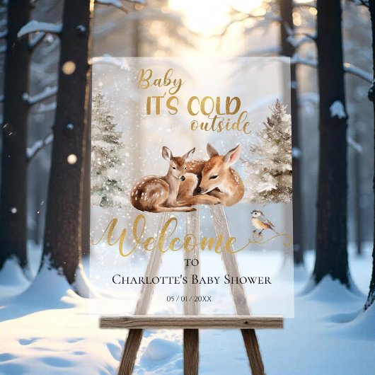Baby shower de la forêt de cerfs-de-bébé Bienvenue
