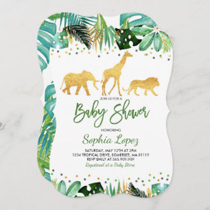 Baby shower de la jungle Invitation Baby shower tr