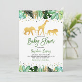 Baby shower de la jungle Invitation Baby shower tr (Debout devant)