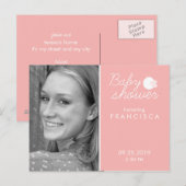 Baby shower de la photo Invitations avec cartes po (Devant / Derrière)