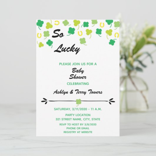 Baby shower de la Saint-Patrick Invitation (Debout devant)