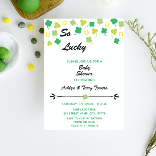 Baby shower de la Saint-Patrick Invitation