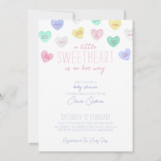 Baby shower de la Saint-Valentin Invitation (Devant)