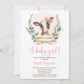 Baby shower de la vache Sainte Invitation (Devant)