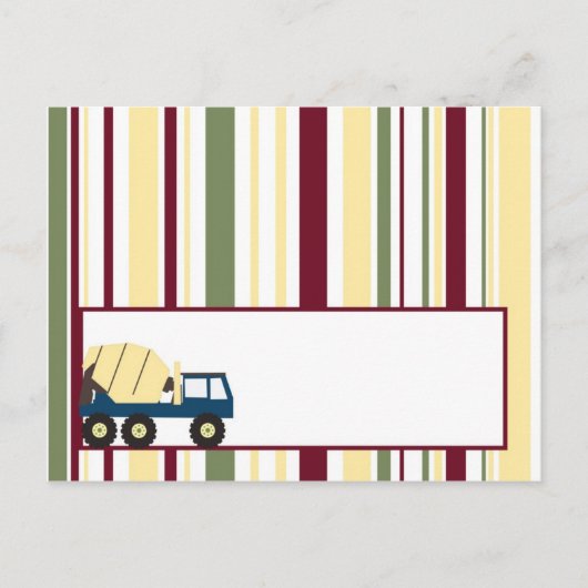 Baby shower de la zone de construction Carte de li (Devant)