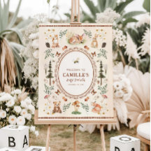 Baby shower de l'Affiche de bienvenue des animaux 