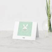 Baby shower de lapin blanc Jacquard vert Merci (Dos)