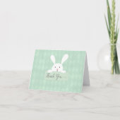 Baby shower de lapin blanc Jacquard vert Merci (Devant)