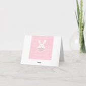 Baby shower de lapin blanc Merci de Jacquard rose (Dos)
