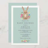 Baby shower de lapin de bois doux Invitation (Devant / Derrière)