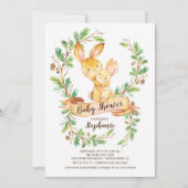 Baby shower de lapin de bois doux Invitation (Devant)