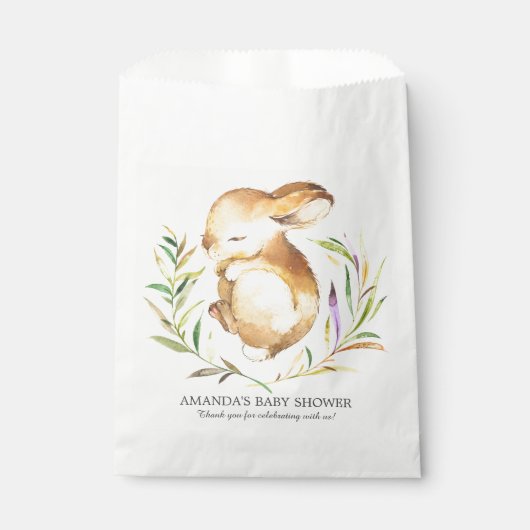 Baby shower de lapin doux Favoriser les sacs (Devant)
