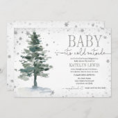 Baby shower de l'arbre de Noël par invitation post (Devant / Derrière)