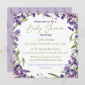 Baby shower de lavande violet Invitation Monogramm (Devant / Derrière)