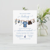 Baby shower de ligne de football Invitation (Debout devant)