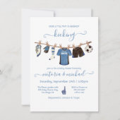 Baby shower de ligne de football Invitation (Devant)