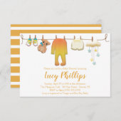 Baby shower de linge de bébé Invitation (Devant / Derrière)