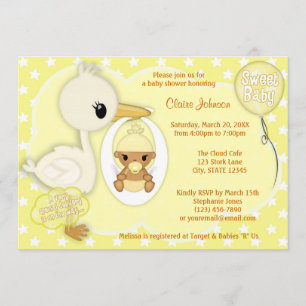 baby shower de livraison de la cigogne Invitation