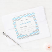 Baby shower de livre bleu Chevron étiquette de pla (Enveloppe)