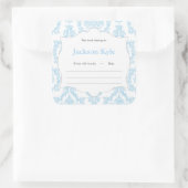 Baby shower de livre bleu Damask étiquette de plaq (Sac)