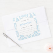 Baby shower de livre bleu Damask étiquette de plaq (Enveloppe)