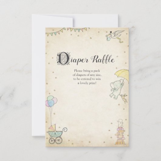 Baby shower de livre d'histoire Déchets Carte Raff (Devant)