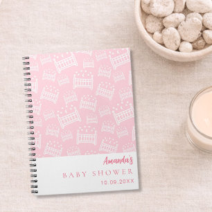 Baby shower de livre d'hôtes Fille rose blanc berc