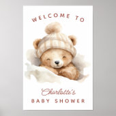 Baby shower de l'ours de bascule Affiche de bienve (Devant)