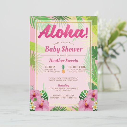 Baby shower de Luau Invitation (Debout devant)