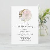 baby shower de lune bohème mystique Invitation (Debout devant)