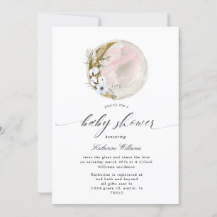 baby shower de lune bohème mystique Invitation