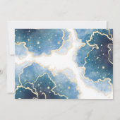 Baby shower de lune céleste d'or, invitation photo (Dos)