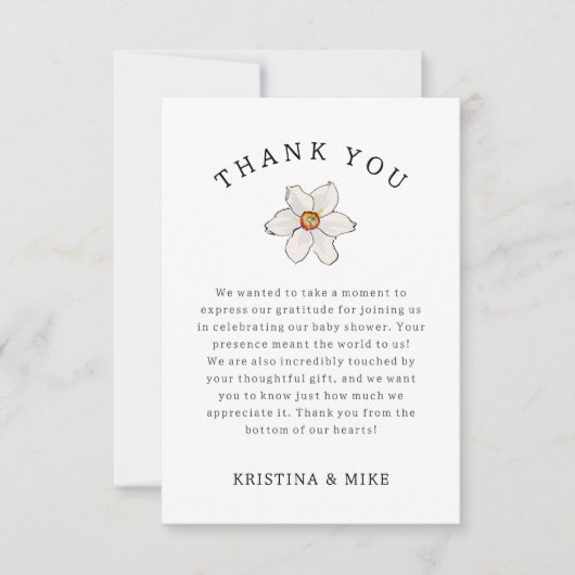 Baby shower de Merci de la jonquille de printemps (Devant)