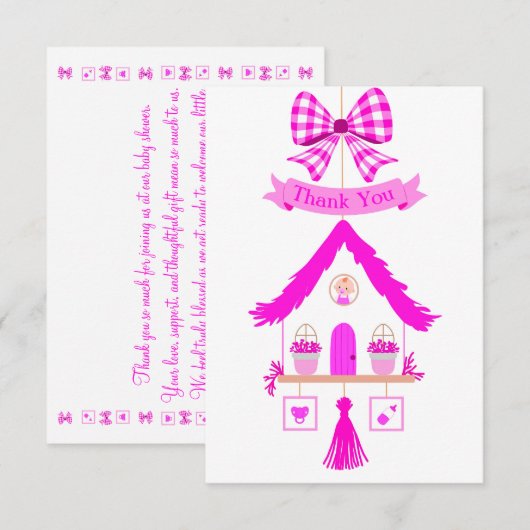 Baby shower de Merci de maison rose (Devant / Derrière)